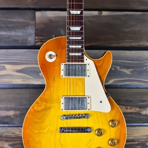 2004 cloud 9 #34 les paul '58 re issue chambered in stanley burst w ohsc & coa