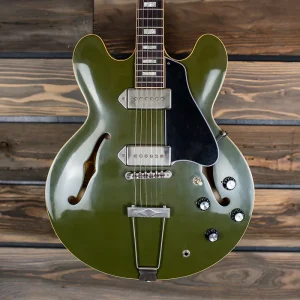 gibson custom shop es 330 vos memphis olive drab green w coa and hard case