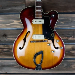 guild 1961 x 175 manhattan sunburst open book headstock, with original case