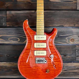 paul reed smith custom 22 soap bar 1999 transparent orange 10 top